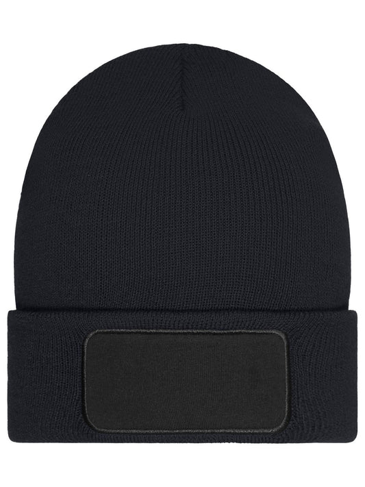 Beanies Beanie with Patch - Thinsulate Schwarz bestickbar und bedruckbar – LA1970