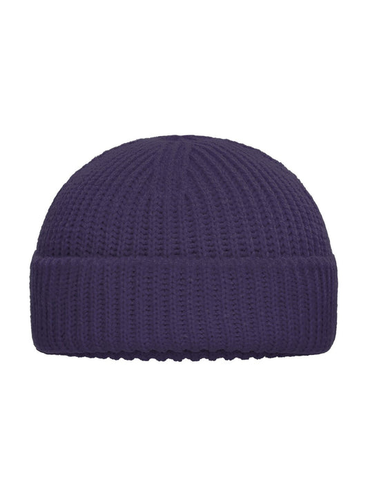 Beanies Fisherman Beanie deep-purple bestickbar und bedruckbar – LA1970