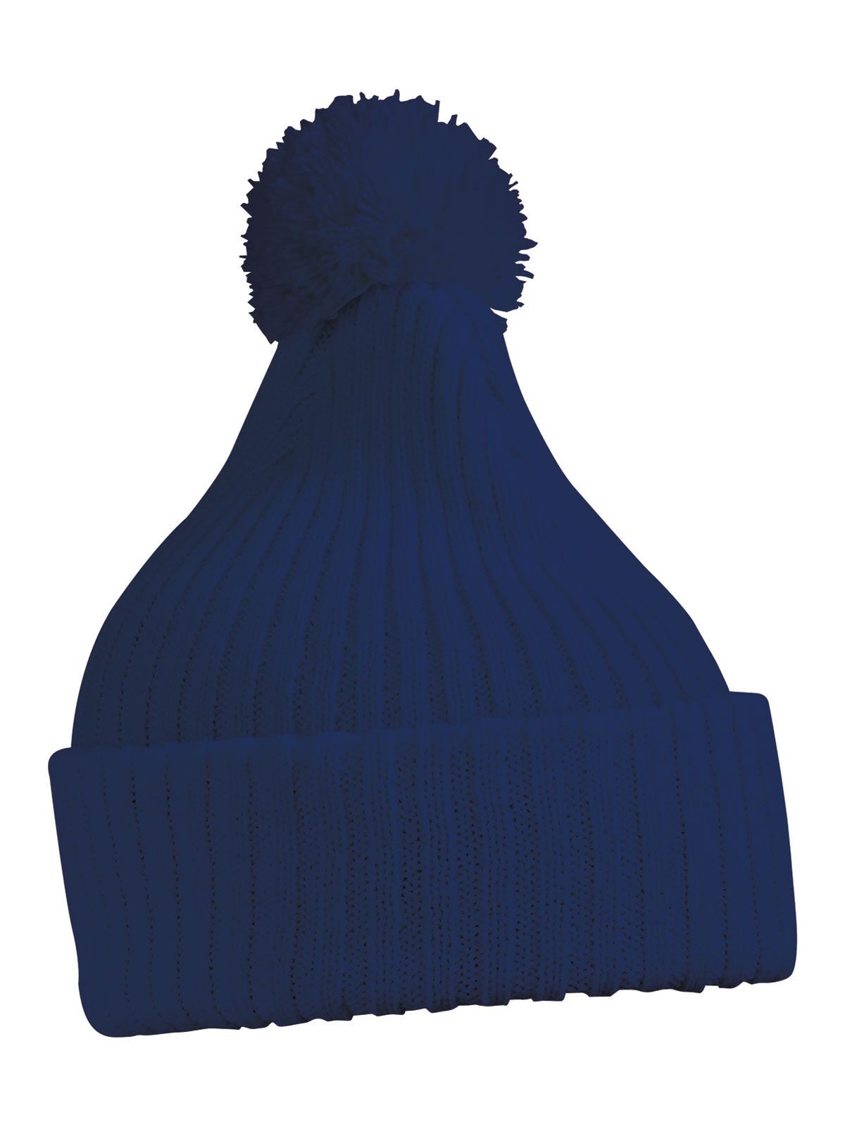 Beanies Knitted Cap with Pompon Marineblau bestickbar und bedruckbar – LA1970