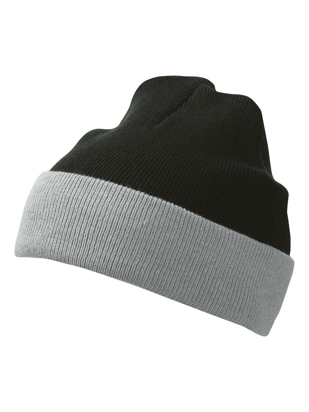 Beanies Knitted Cap Schwarz/Grau bestickbar und bedruckbar – LA1970