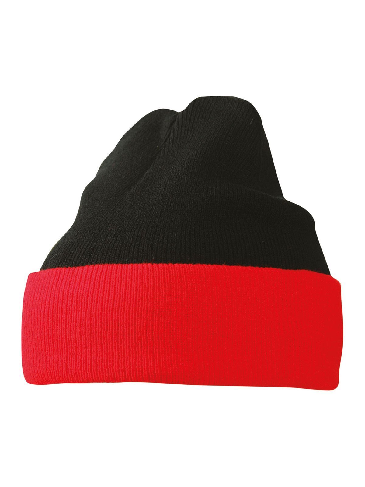 Beanies Knitted Cap Schwarz/Rot bestickbar und bedruckbar – LA1970