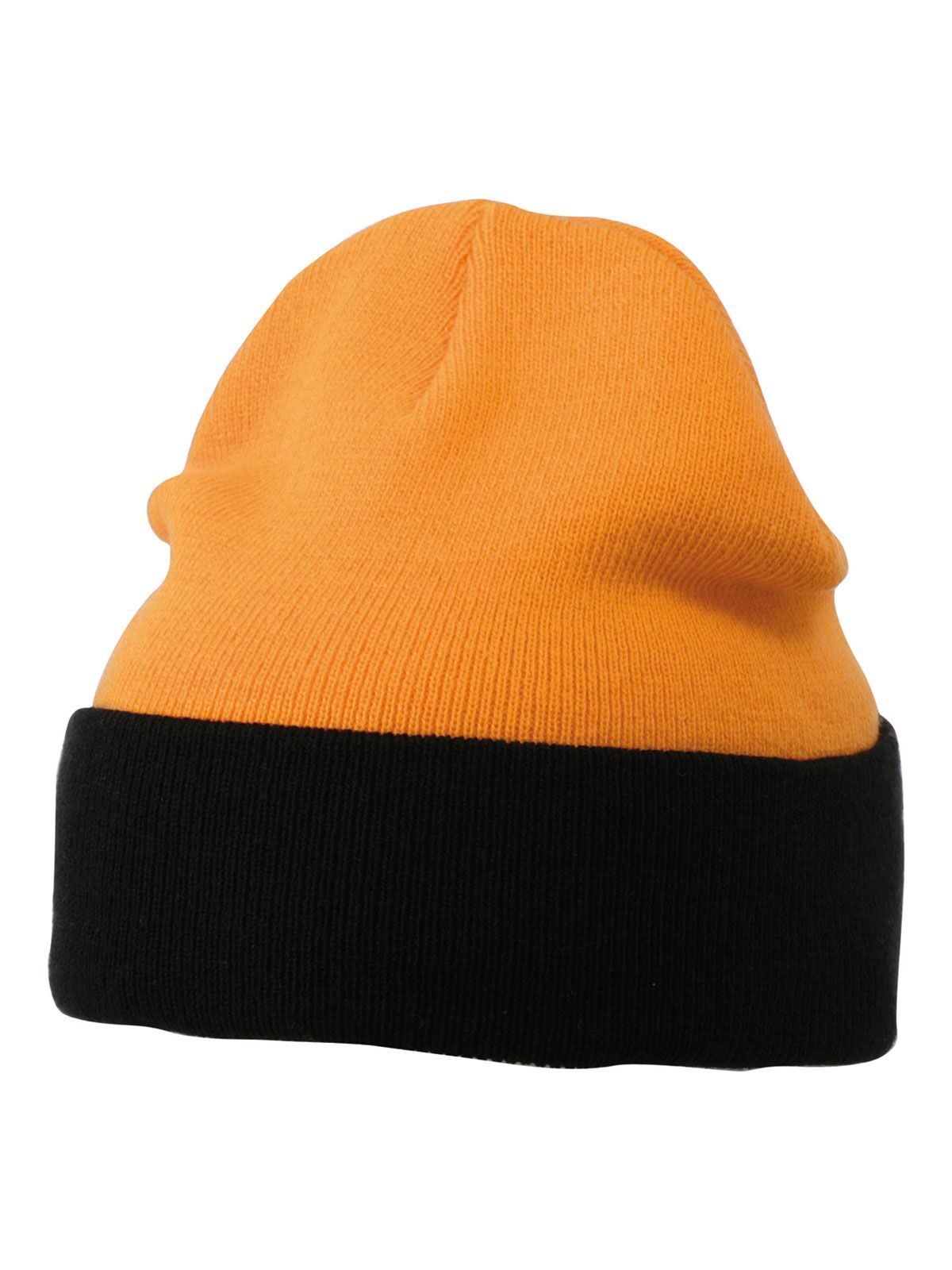 Beanies Knitted Cap orange/Schwarz bestickbar und bedruckbar – LA1970
