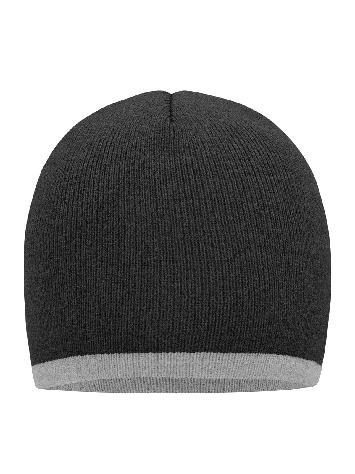 Beanies Beanie with Contrasting Border Grau-melange/light-Grau-melang bestickbar und bedruckbar – LA1970