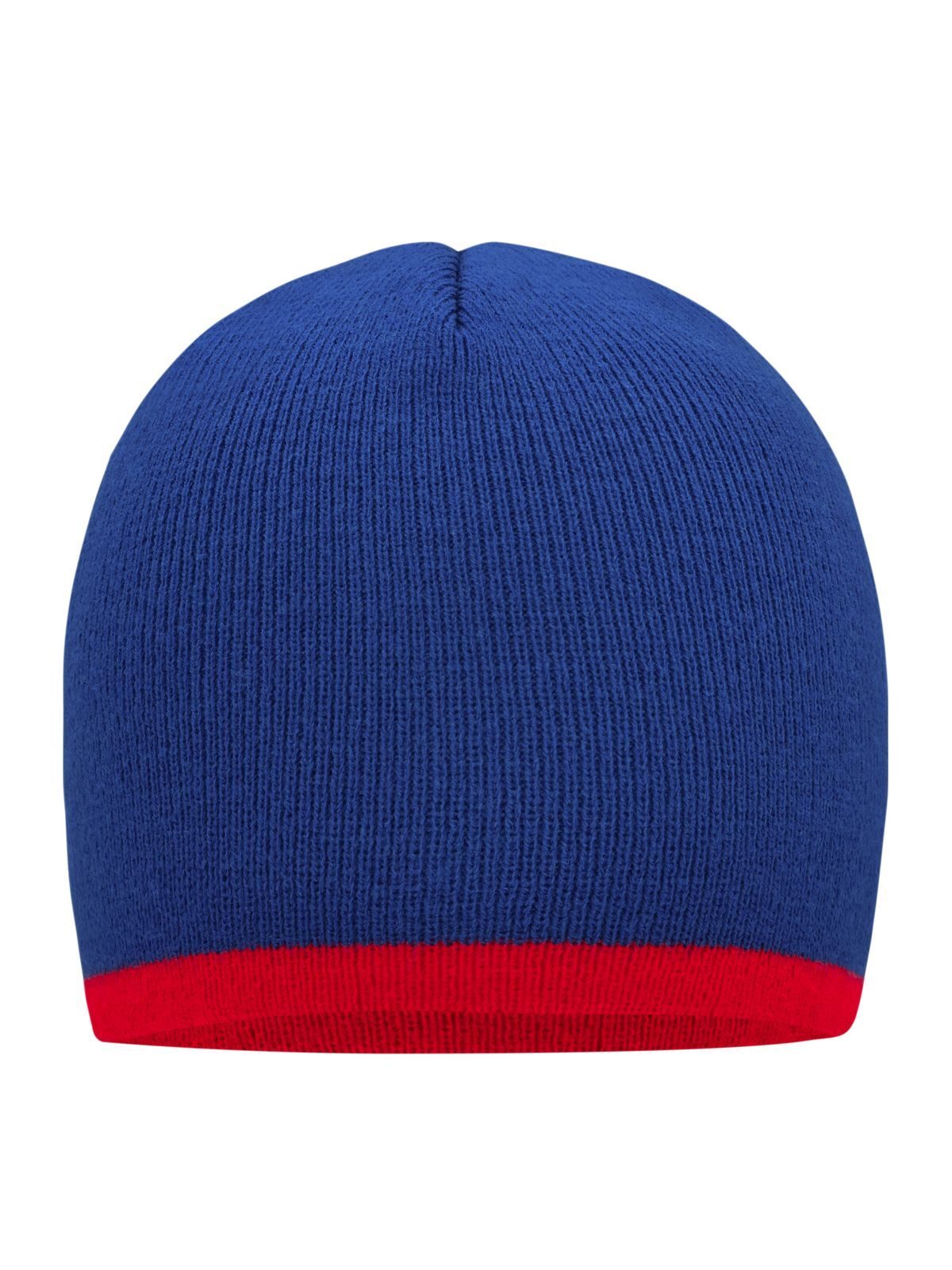 Beanies Beanie with Contrasting Border Royalblaublau/Rot bestickbar und bedruckbar – LA1970