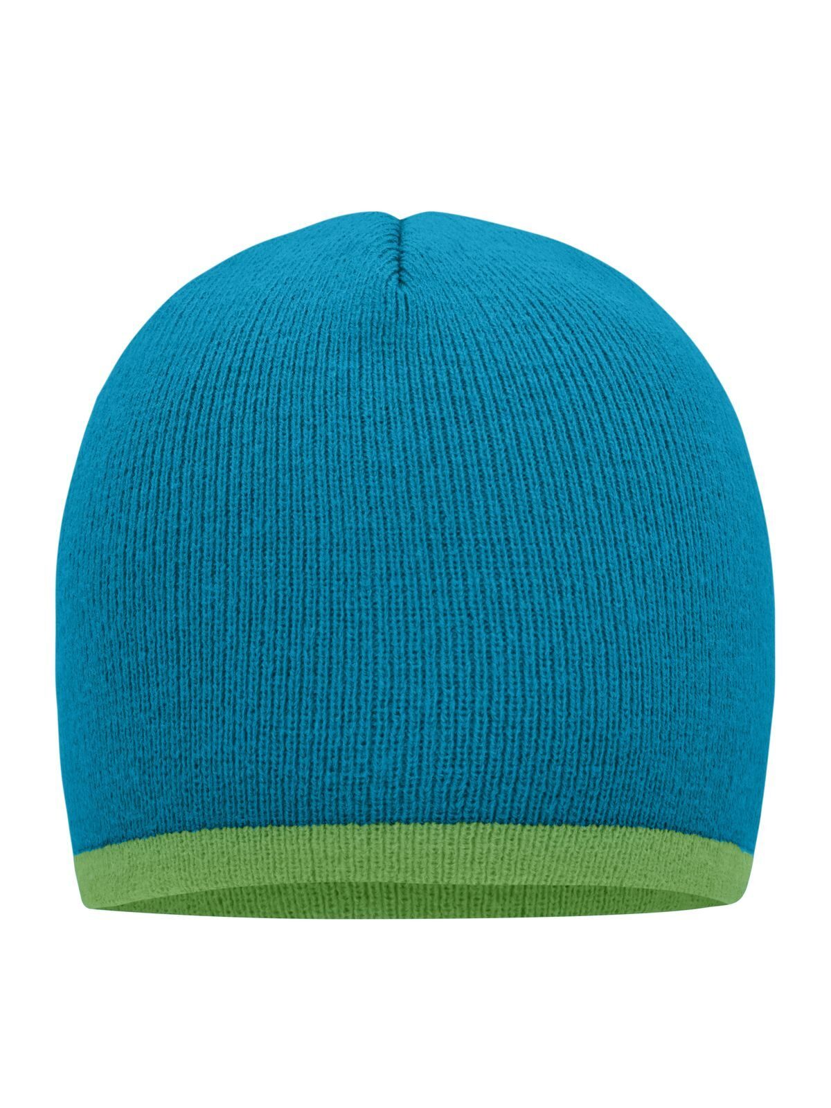 Beanies Beanie with Contrasting Border turquoise/lime-green bestickbar und bedruckbar – LA1970