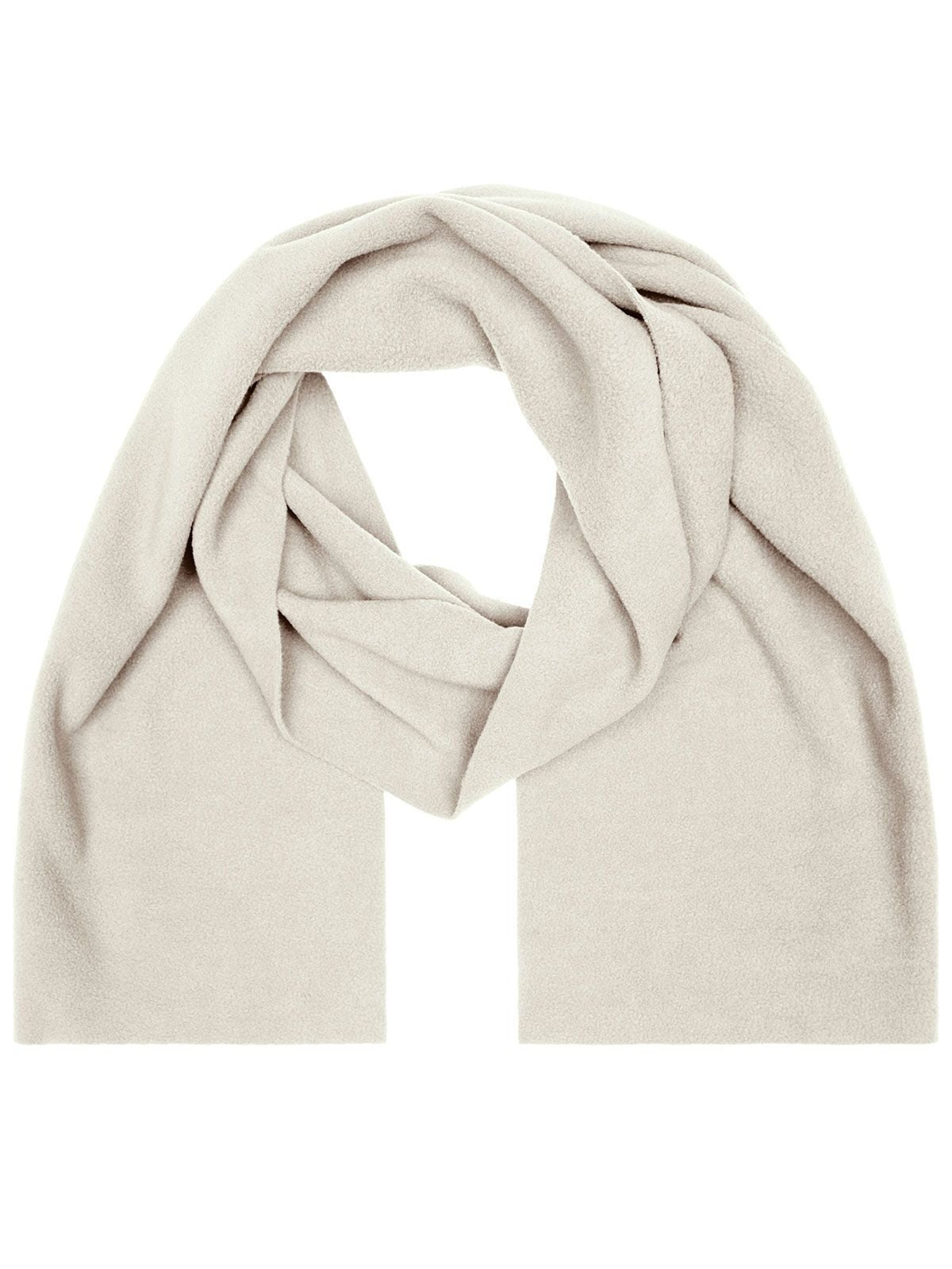 Fleece Scarf Schal / Handschuhe – James & Nicholson – Farbe off-white – individuell veredelbar