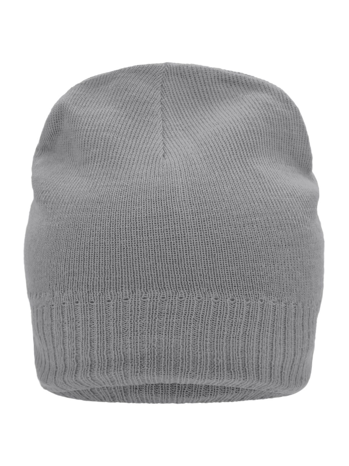 Beanies Knitted Beanie with Fleece Inset light-Grau-melange bestickbar und bedruckbar – LA1970