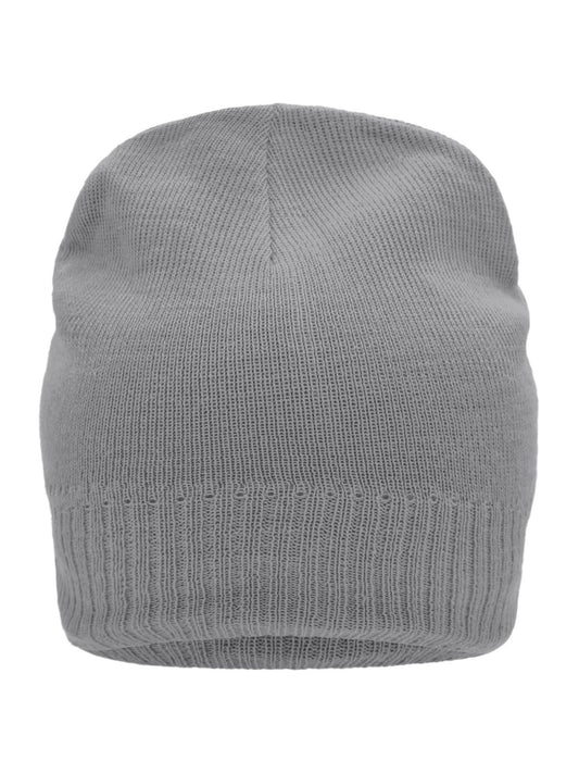 Beanies Knitted Beanie with Fleece Inset light-Grau-melange bestickbar und bedruckbar – LA1970