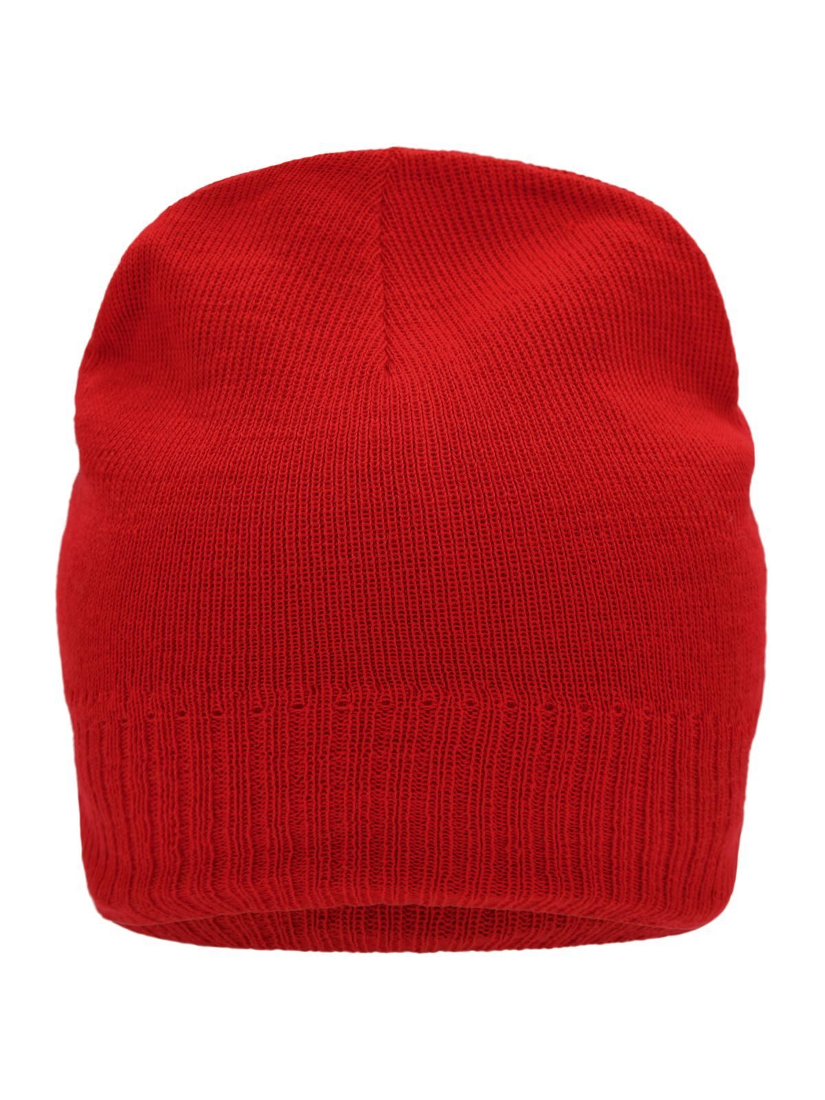 Beanies Knitted Beanie with Fleece Inset Rot bestickbar und bedruckbar – LA1970