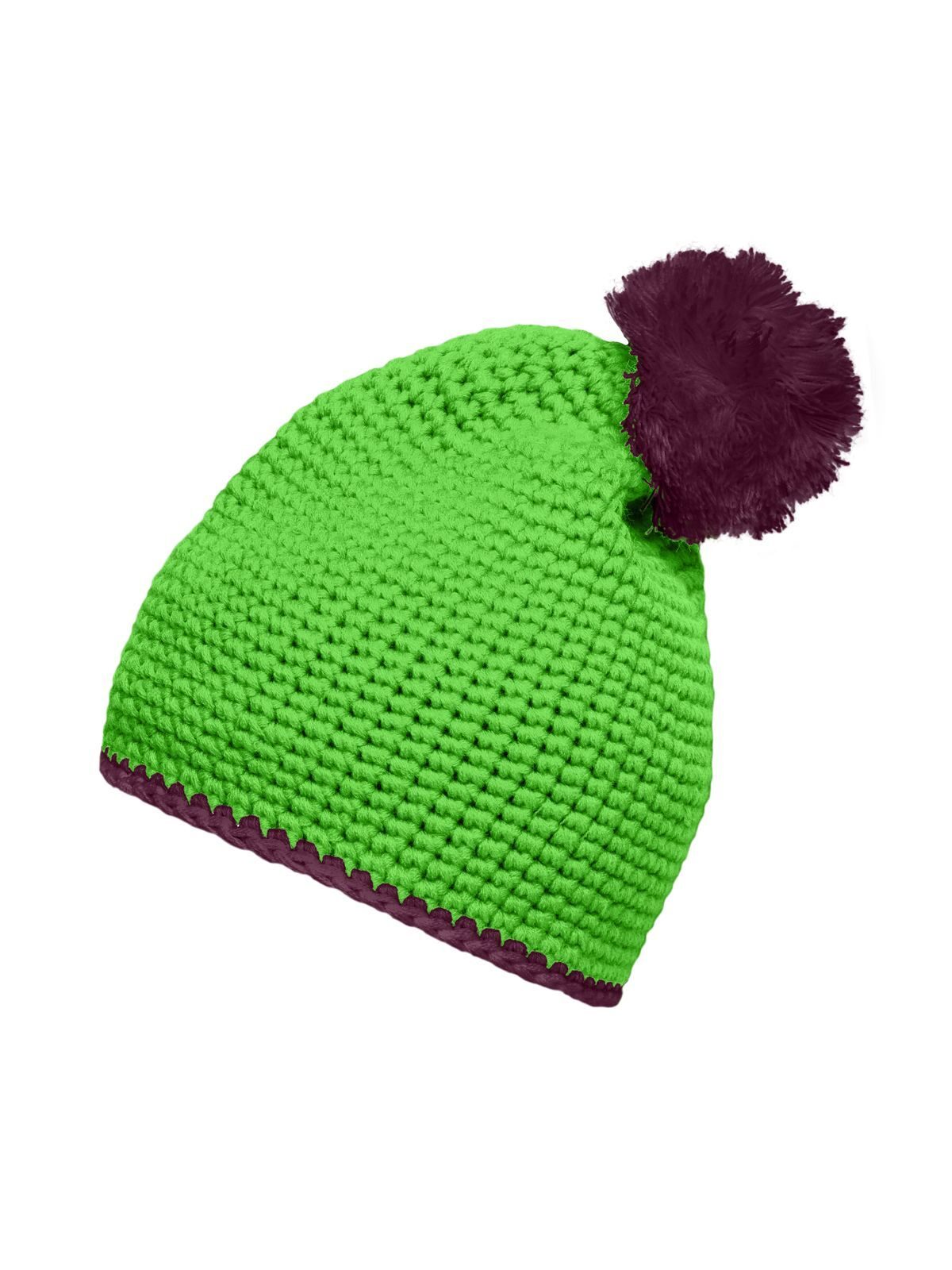 Beanies Pompon Hat with Contrast Stripe  bestickbar und bedruckbar – LA1970