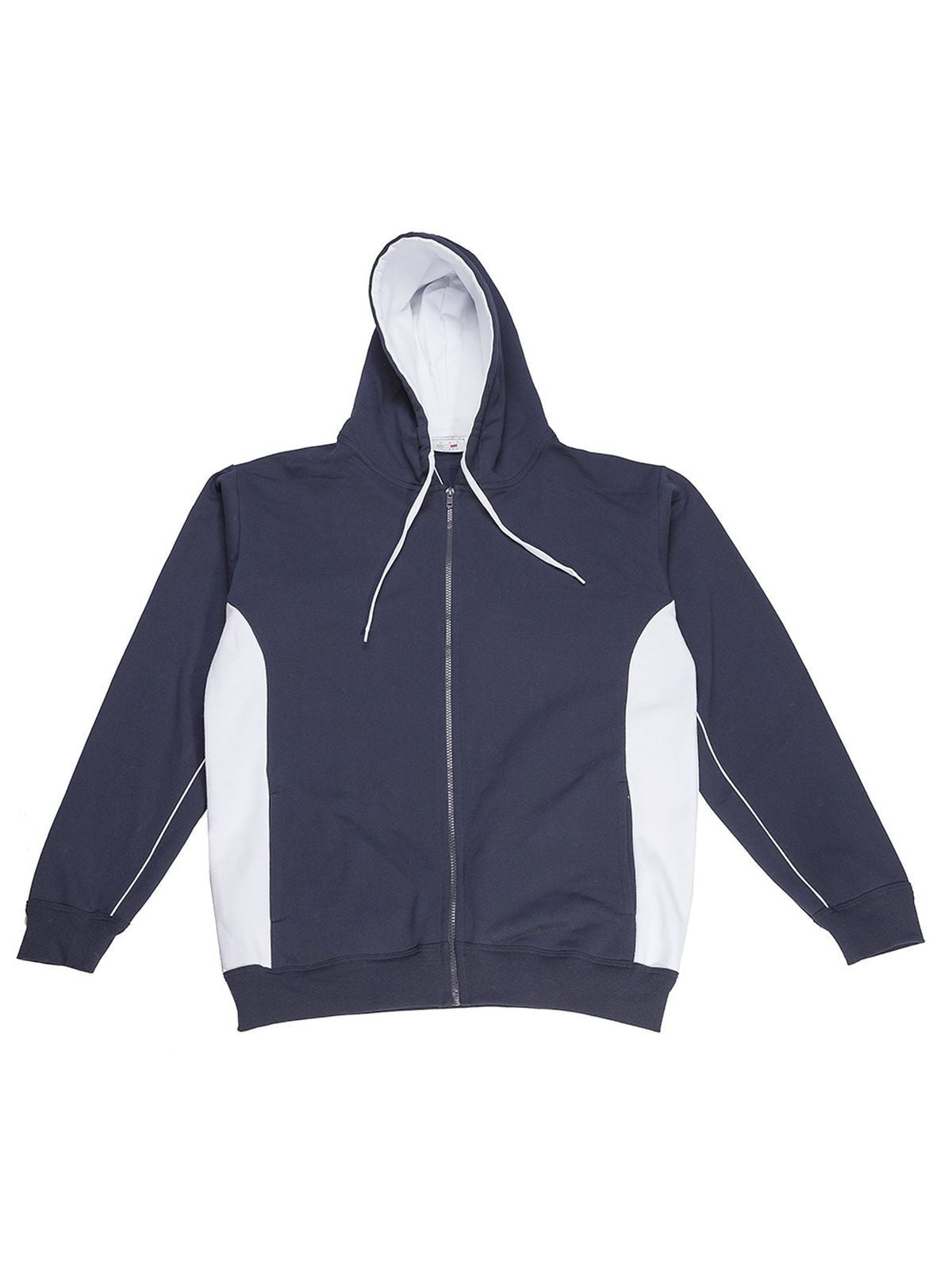 Contrast Hooded Sweat Full Zip Herren Sweatshirt / Hoodie – Black Spider – Farbe navy-white – individuell veredelbar