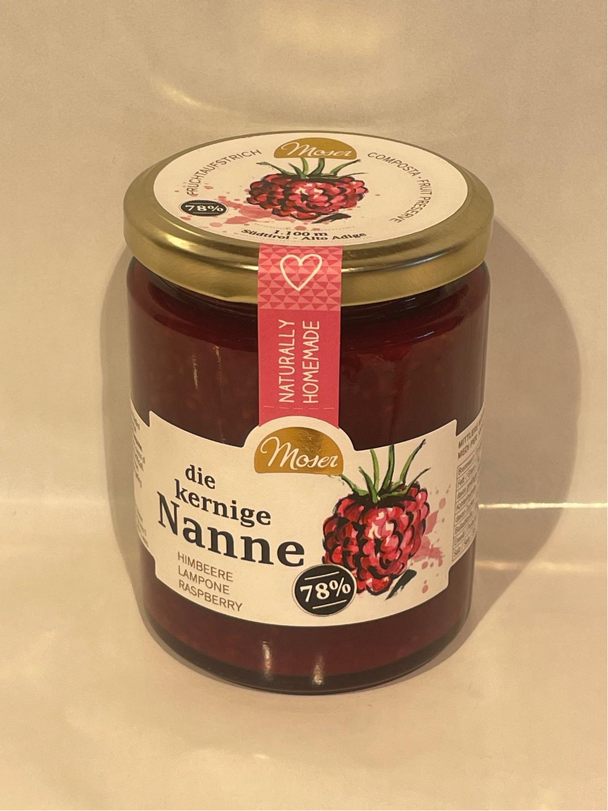 Moser Marmelade Himbeere 340 g in Originalverpackung
