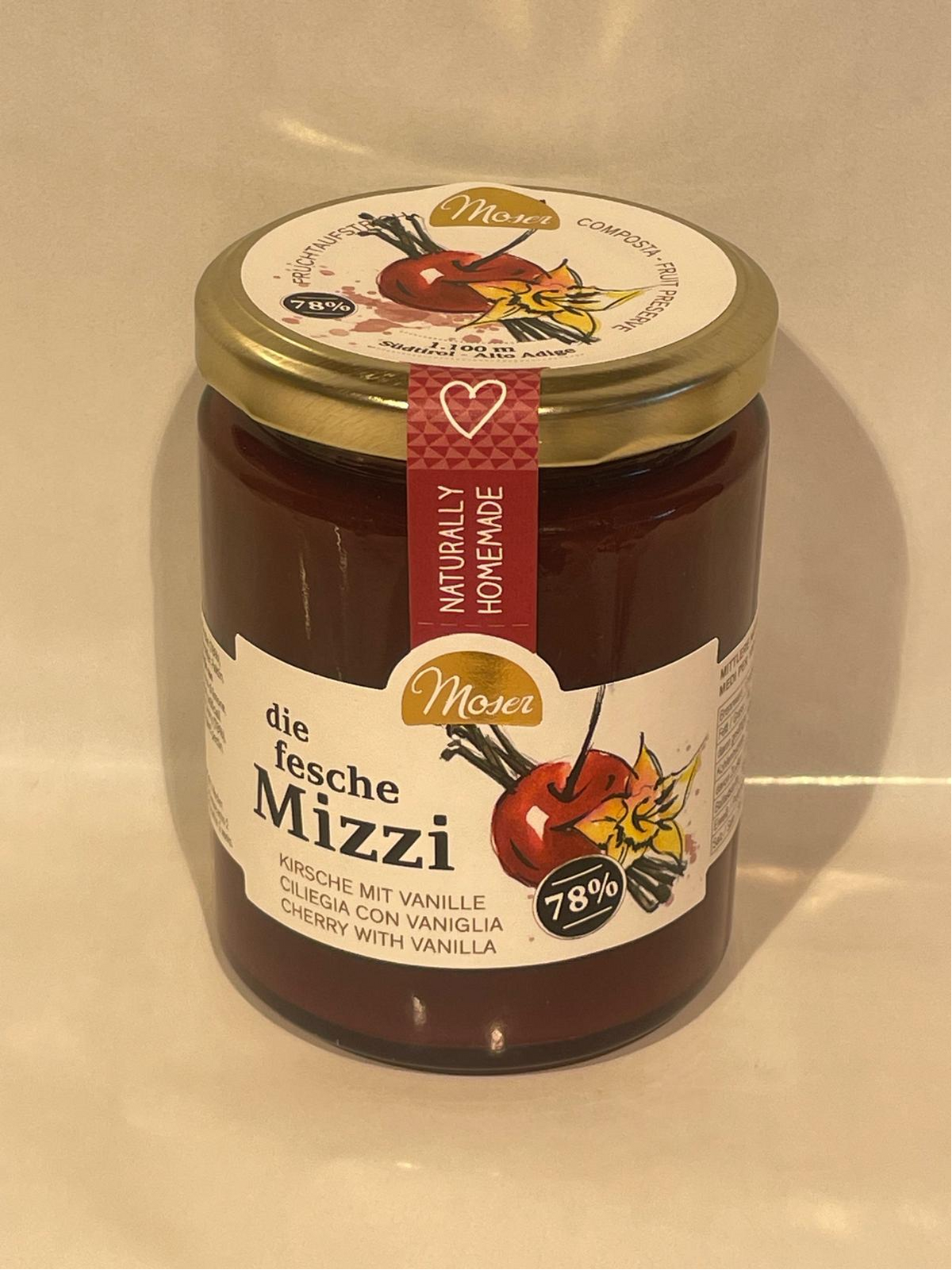 Moser Marmelade Kirsche mit Vanille 340 g in Originalverpackung