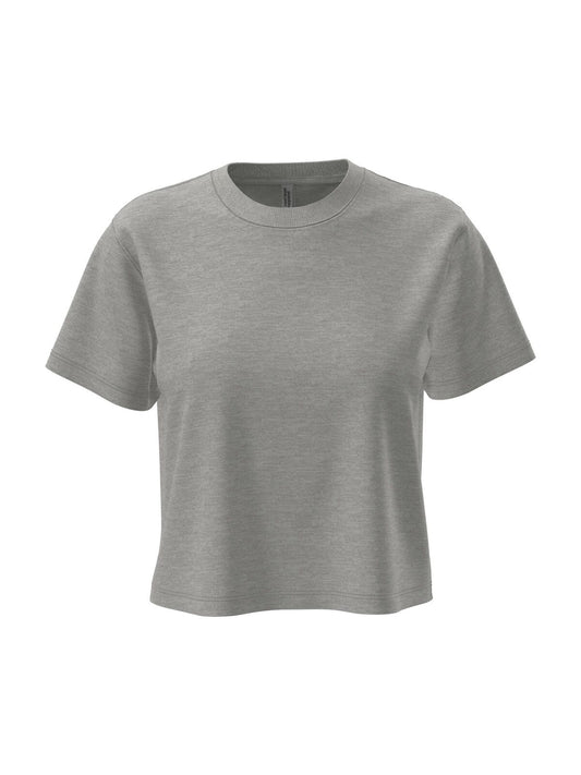 Heavyweight Boxy Damen T-Shirt – Next Level Apparel – Farbe heather gray – individuell veredelbar
