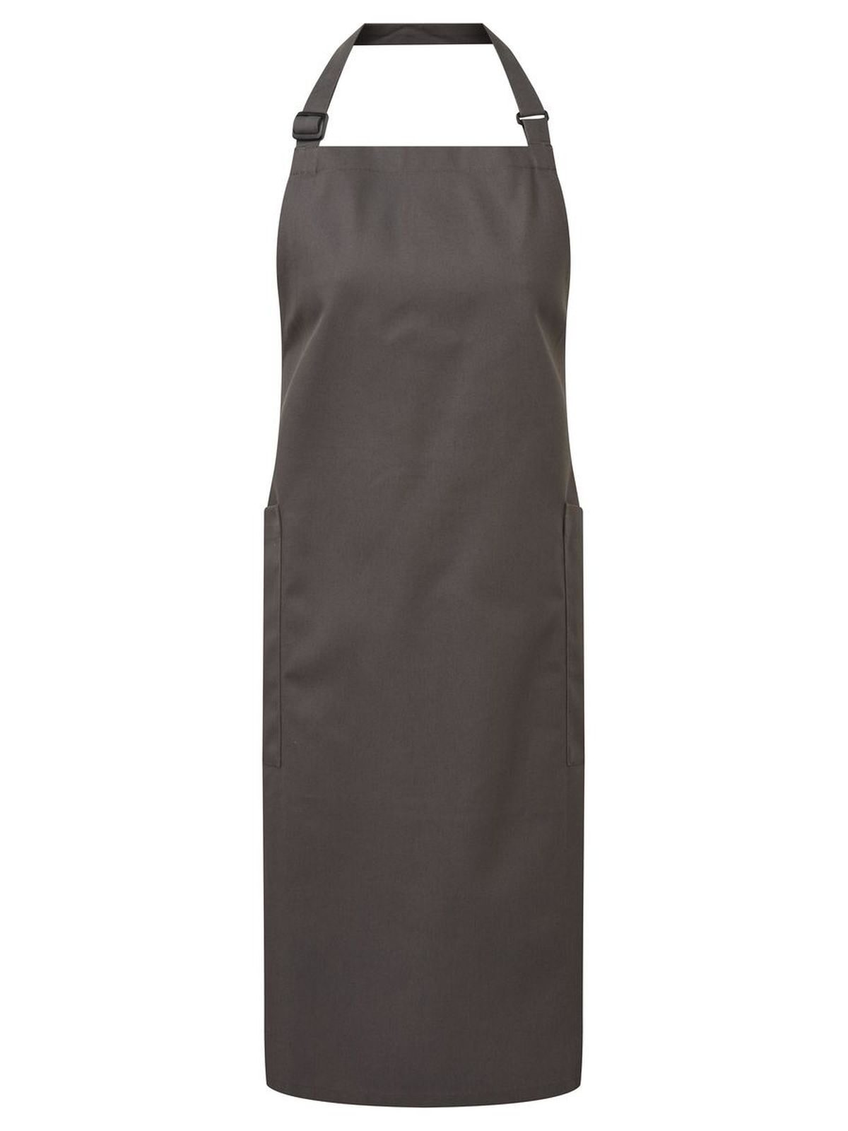Recycled and Organic Fairtrade Bib Apron Herren Schürze / Kasack – Premier – Farbe Dunkelgrau – individuell veredelbar