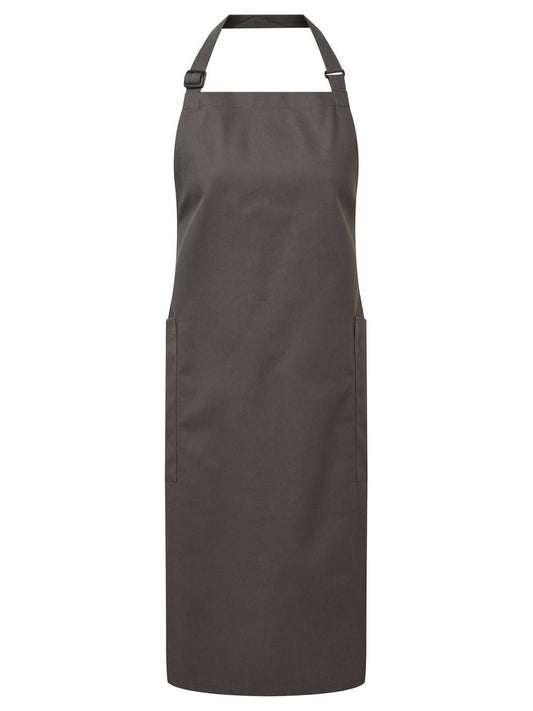 Recycled and Organic Fairtrade Bib Apron Herren Schürze / Kasack – Premier – Farbe Dunkelgrau – individuell veredelbar