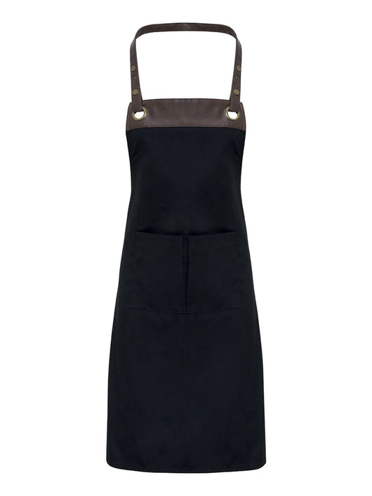 Espresso Bib Apron Schürze / Kasack – Premier – Farbe black/brown – individuell veredelbar