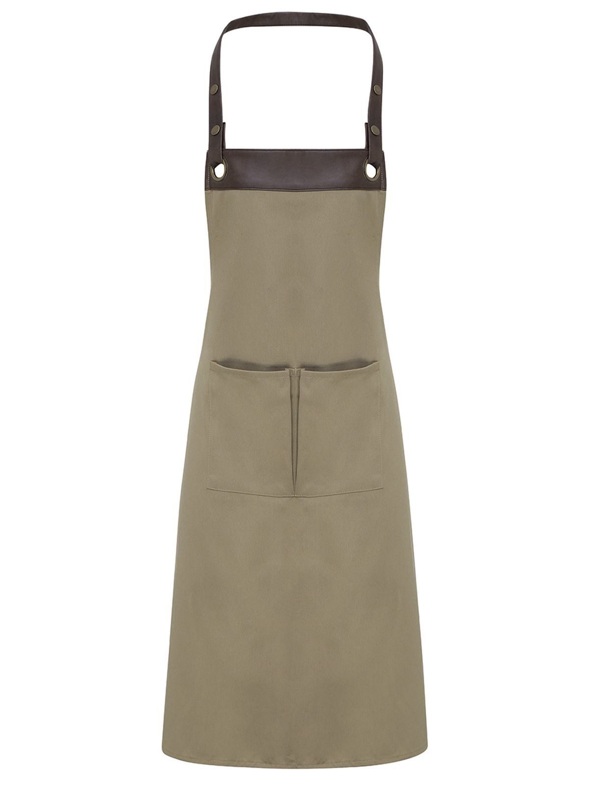 Espresso Bib Apron Schürze / Kasack – Premier – Farbe khaki/brown – individuell veredelbar