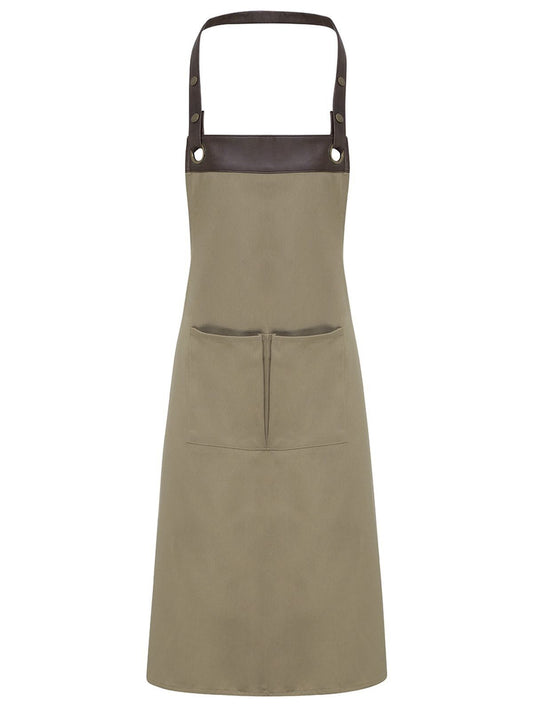 Espresso Bib Apron Schürze / Kasack – Premier – Farbe khaki/brown – individuell veredelbar