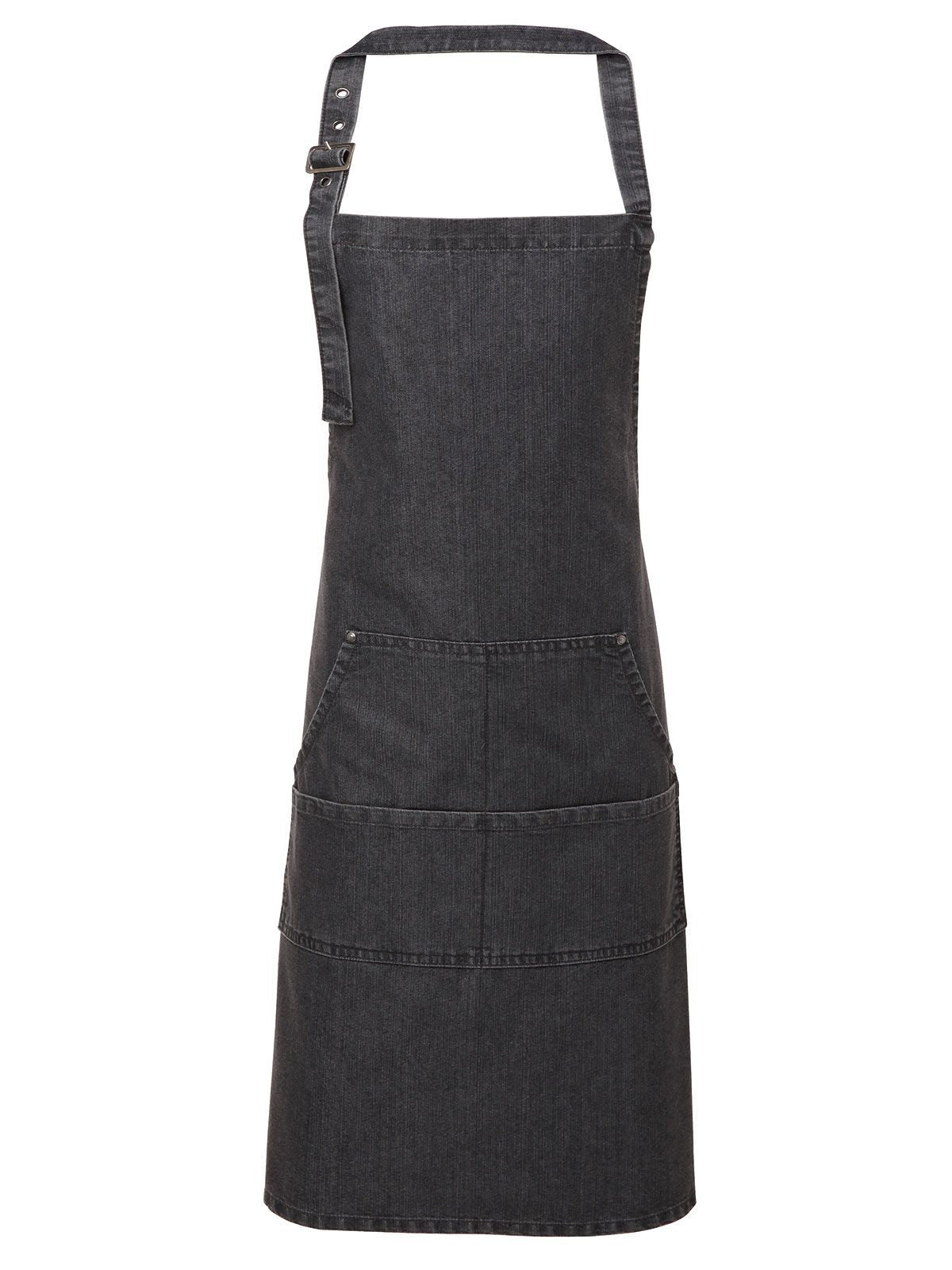 Jeans Stitch Denim Bib Apron Schürze / Kasack – Premier – Farbe black denim – individuell veredelbar
