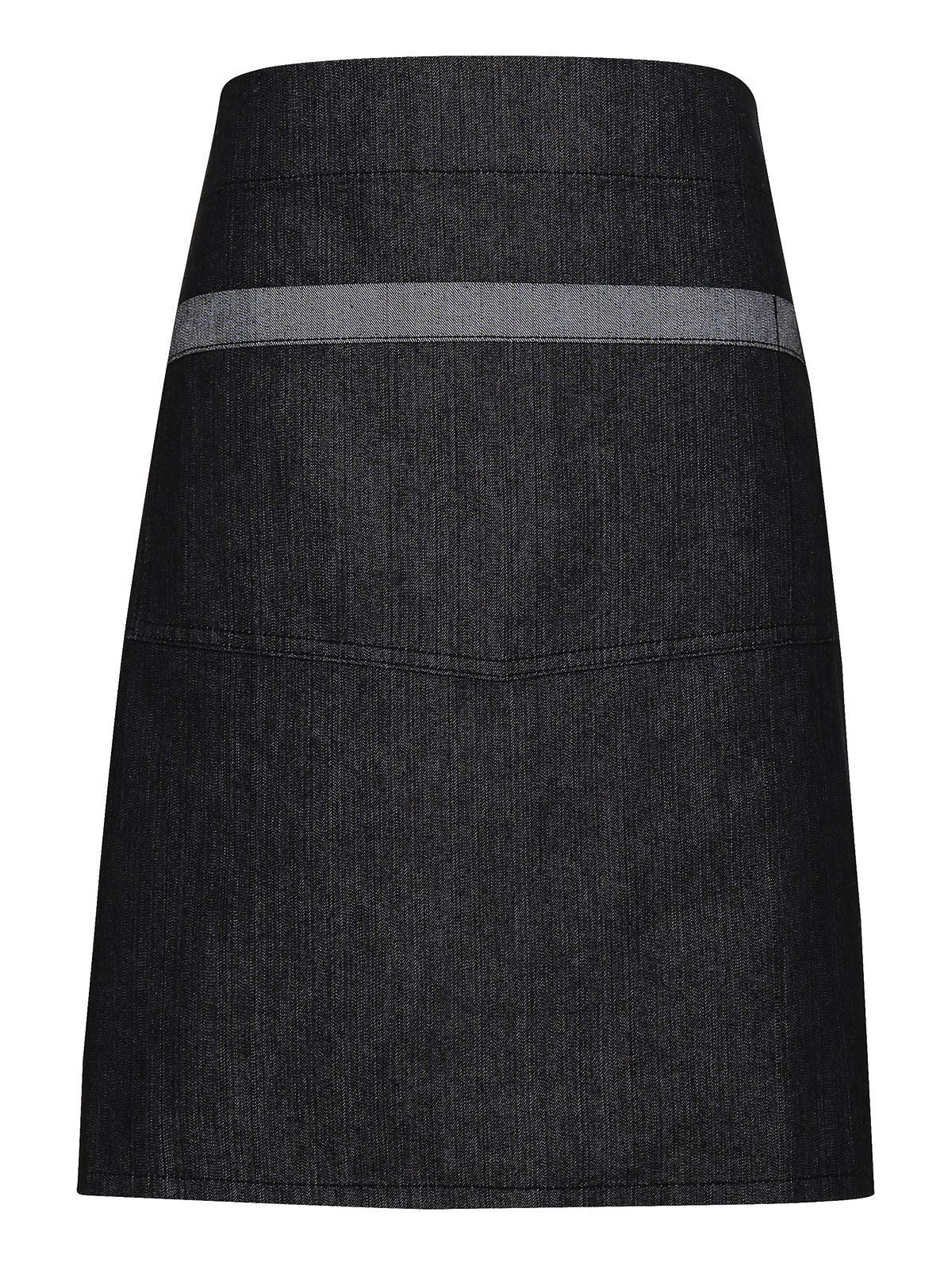 Domain Contrast Denim Waist Apron Schürze / Kasack – Premier – Farbe black denim – individuell veredelbar