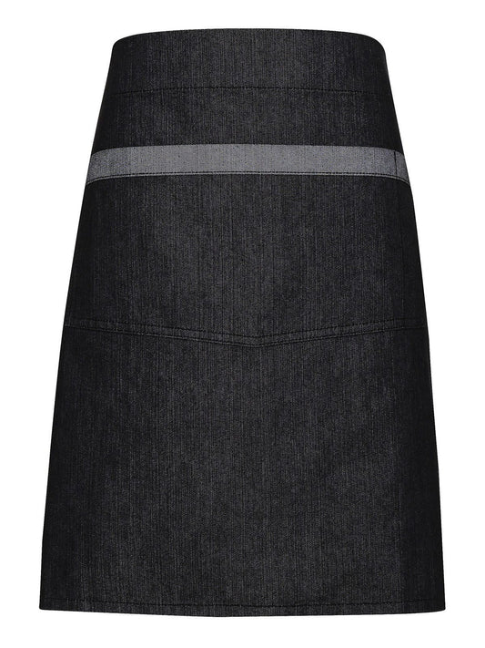 Domain Contrast Denim Waist Apron Schürze / Kasack – Premier – Farbe black denim – individuell veredelbar