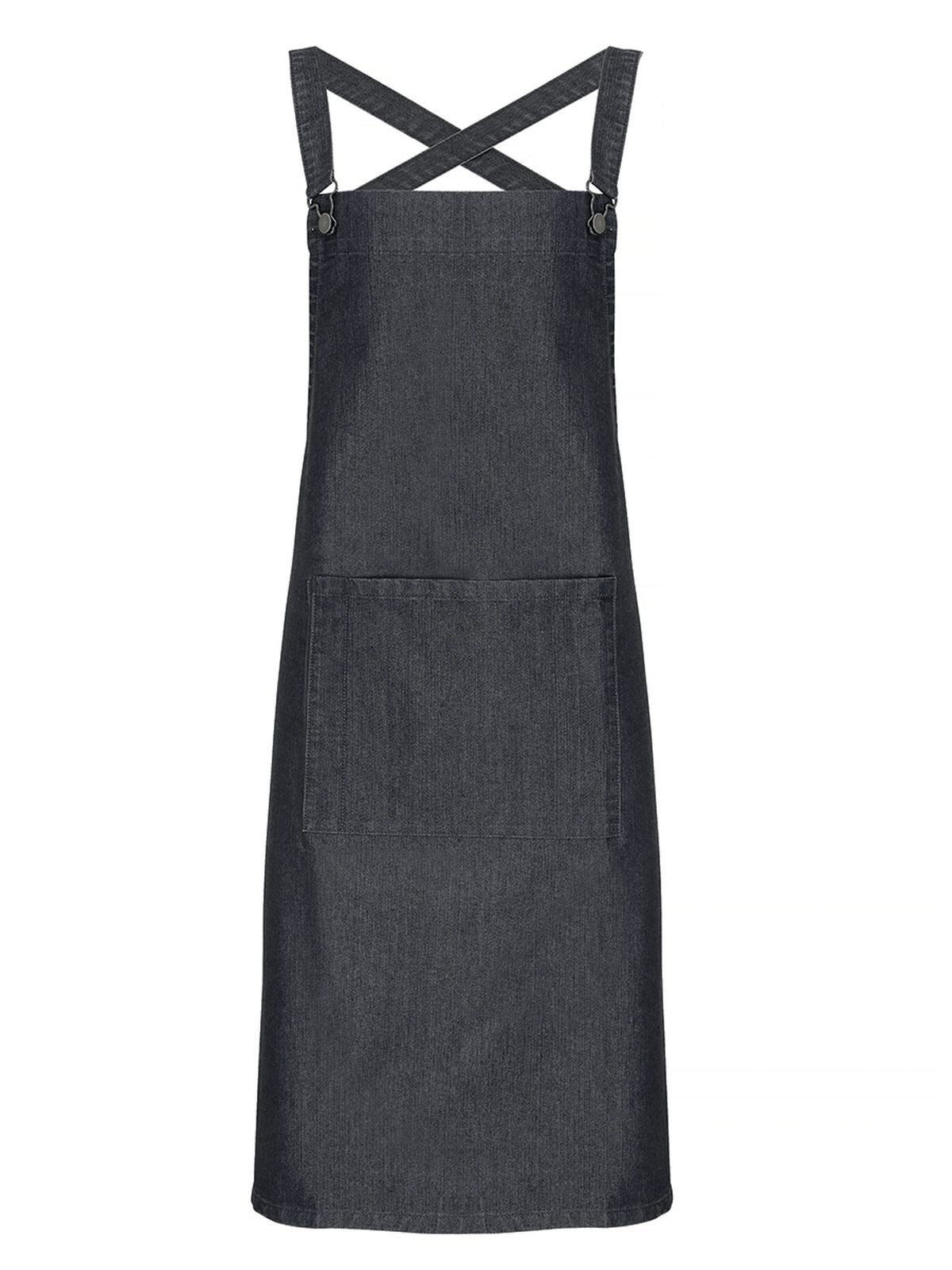 Cross Back "Barista" Bib Apron Schürze / Kasack – Premier – Farbe black denim – individuell veredelbar