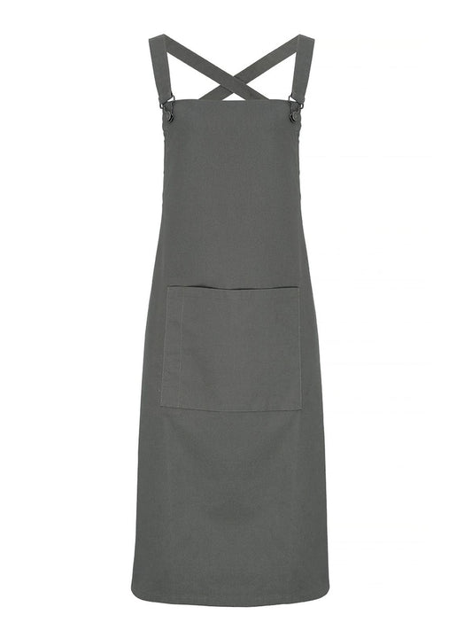 Cross Back "Barista" Bib Apron Schürze / Kasack – Premier – Farbe Dunkelgrau – individuell veredelbar