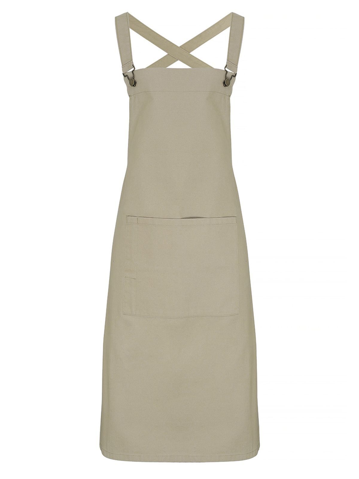 Cross Back "Barista" Bib Apron Schürze / Kasack – Premier – Farbe Khaki – individuell veredelbar