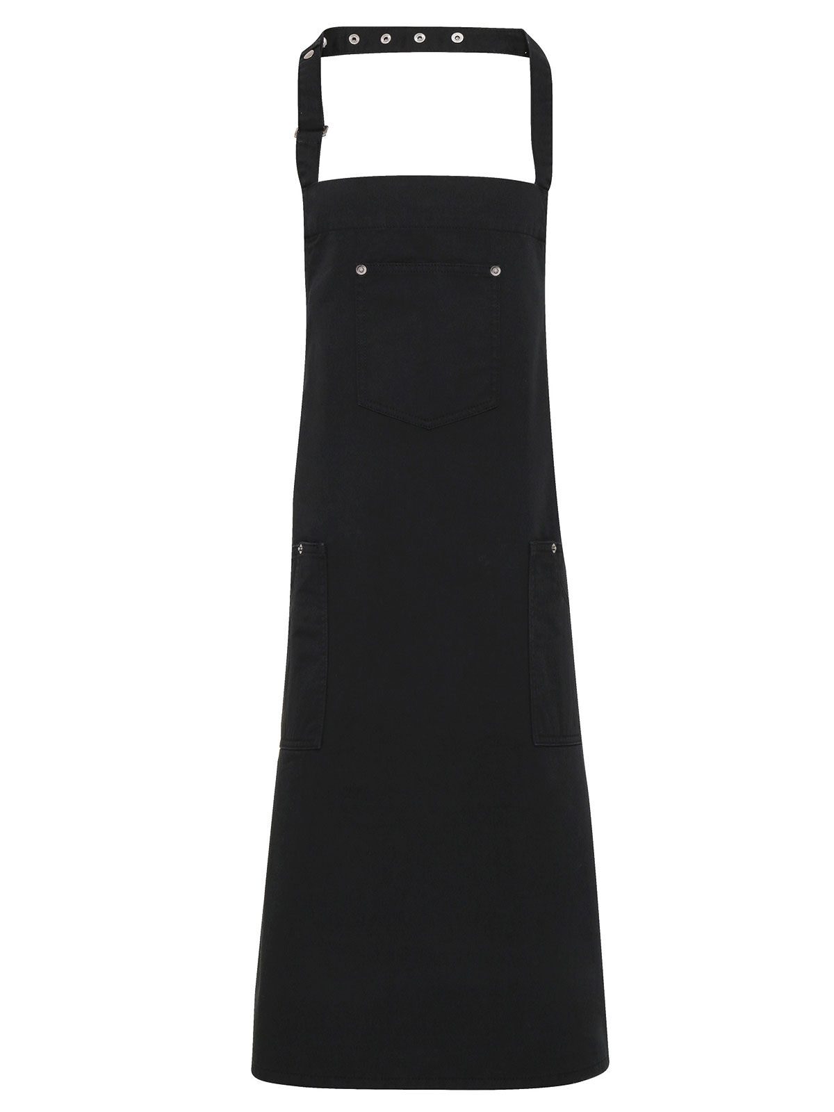 Cotton Chino Bib Apron Schürze / Kasack – Premier – Farbe Schwarz – individuell veredelbar