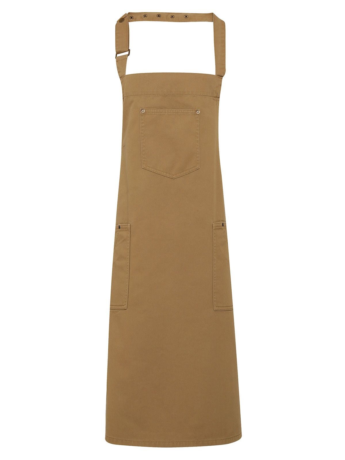 Cotton Chino Bib Apron Schürze / Kasack – Premier – Farbe Khaki – individuell veredelbar