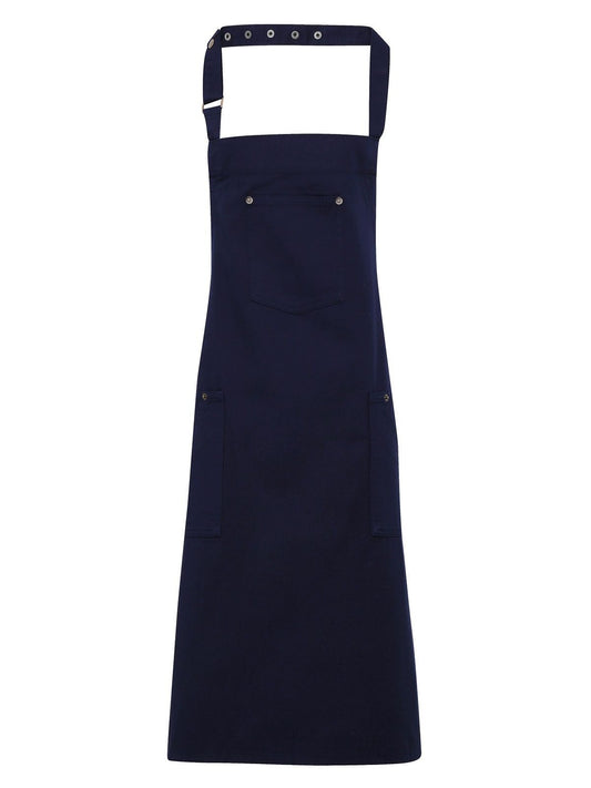 Cotton Chino Bib Apron Schürze / Kasack – Premier – Farbe Navy – individuell veredelbar