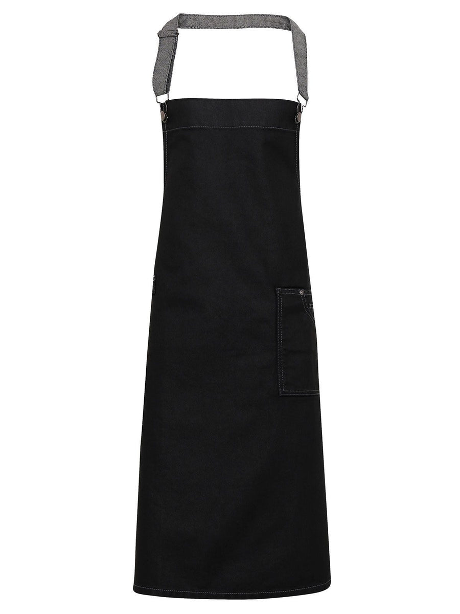 District Waxed Look Denim Bib Apron Schürze / Kasack – Premier
