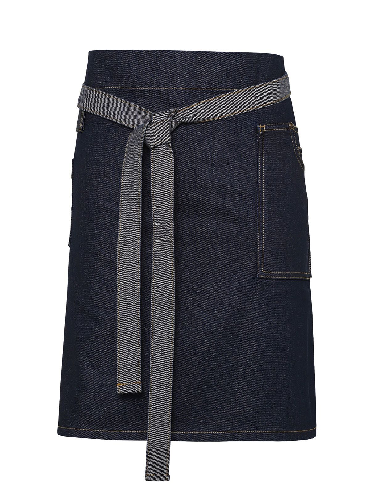 Division Waxed Look Denim Waist Apron Herren Schürze / Kasack – Premier – Farbe indigo denim – individuell veredelbar