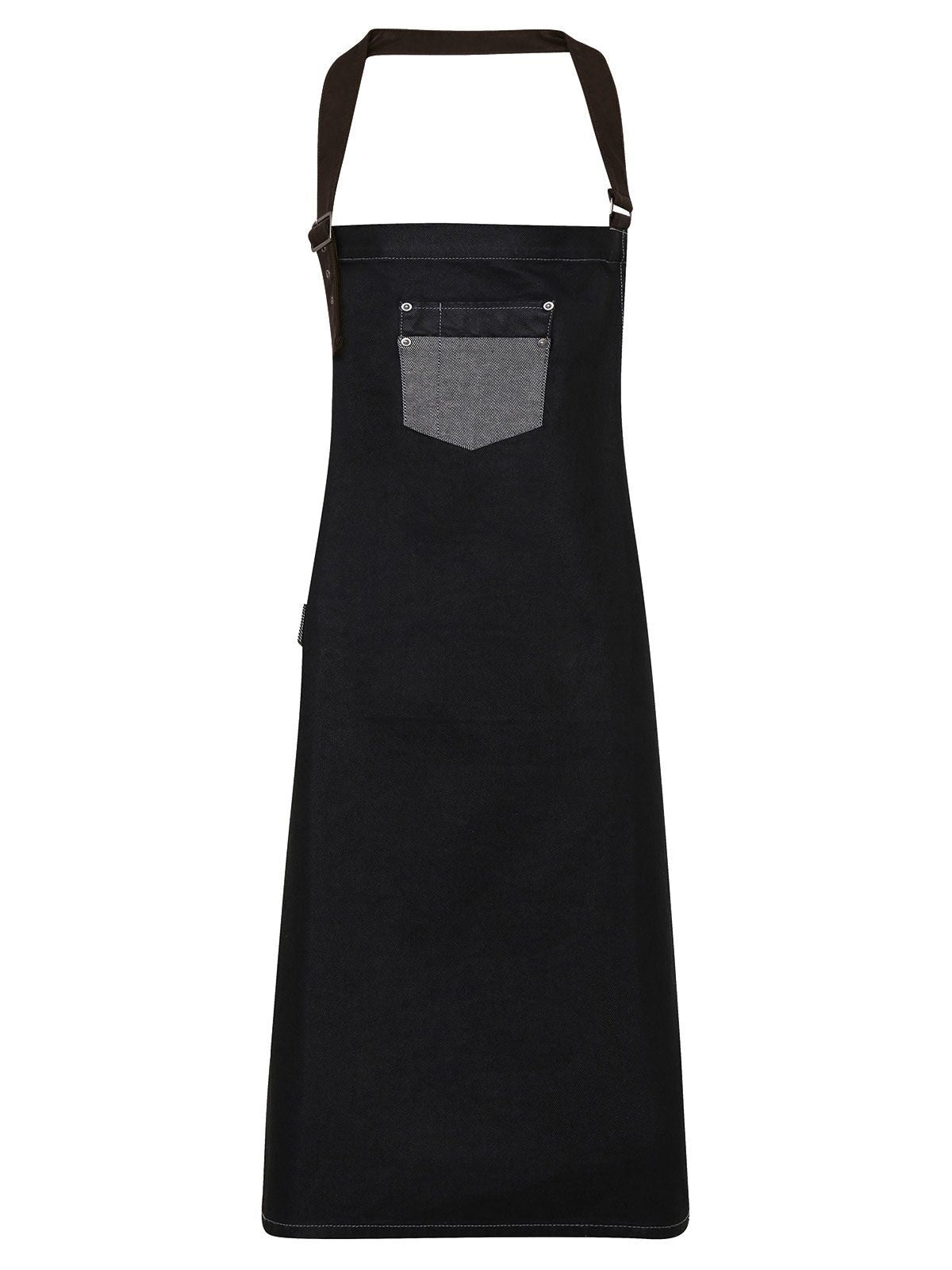 Division Waxed Look Denim With Faux Leather Herren Schürze / Kasack – Premier – Farbe black denim – individuell veredelbar