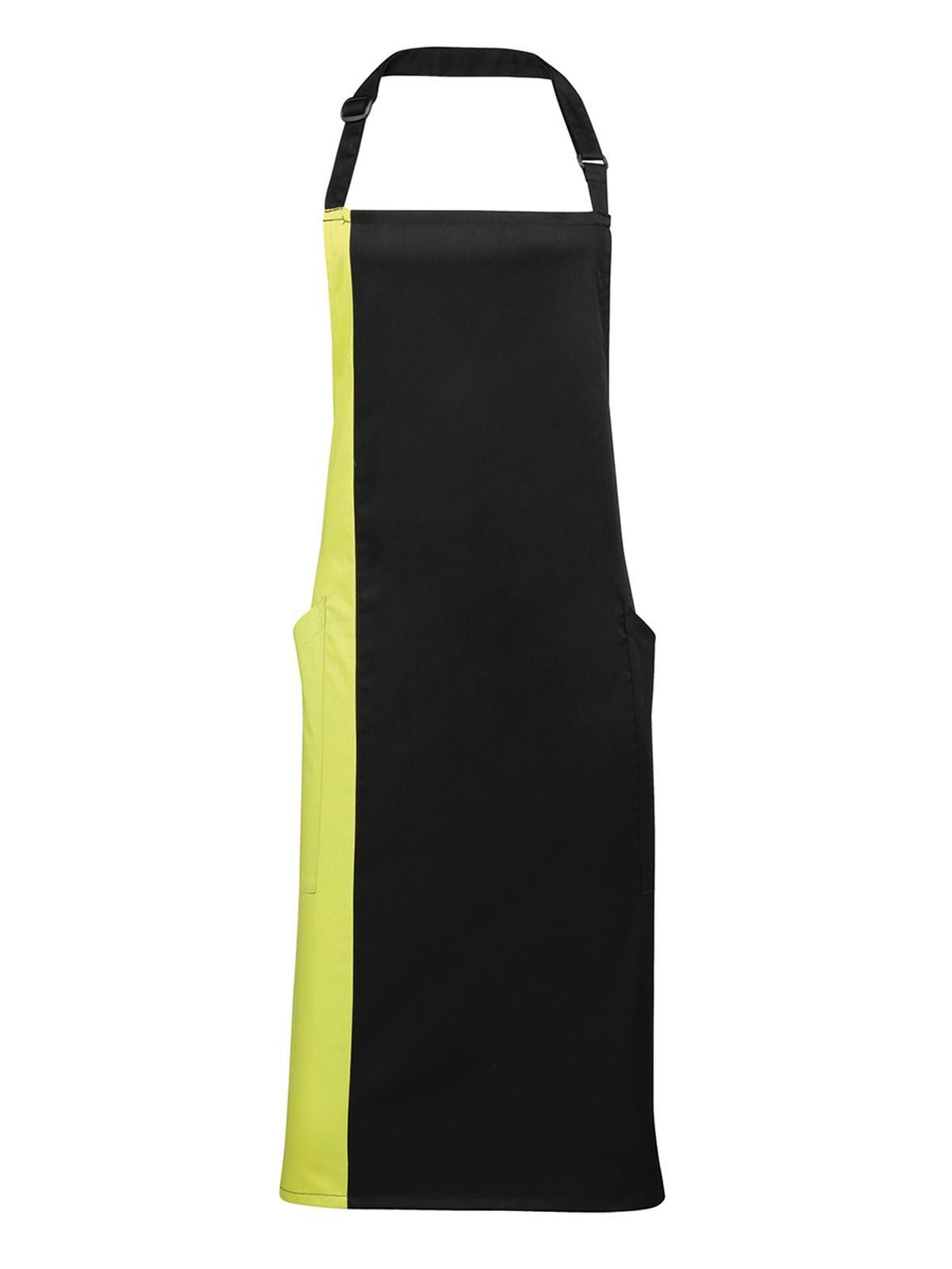 Contrast Bib Apron Schürze / Kasack – Premier – Farbe black/lime – individuell veredelbar