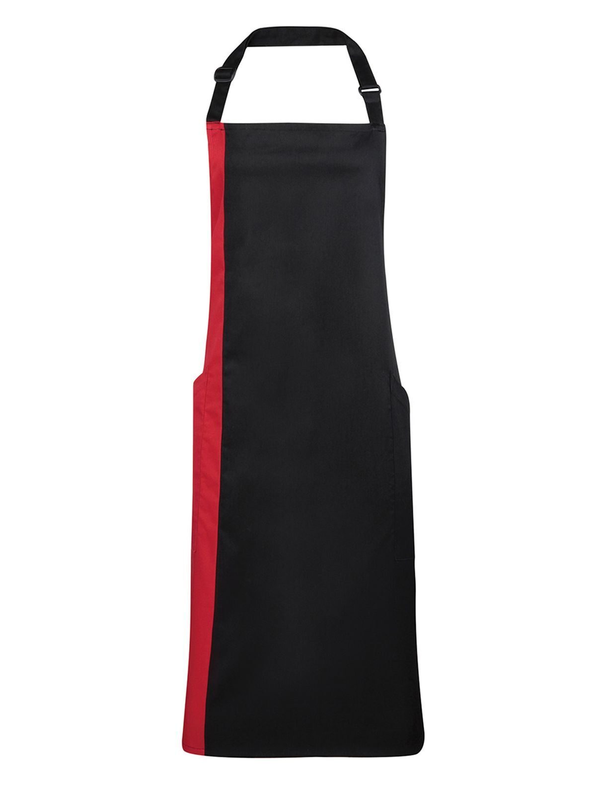 Contrast Bib Apron Schürze / Kasack – Premier – Farbe black/red – individuell veredelbar