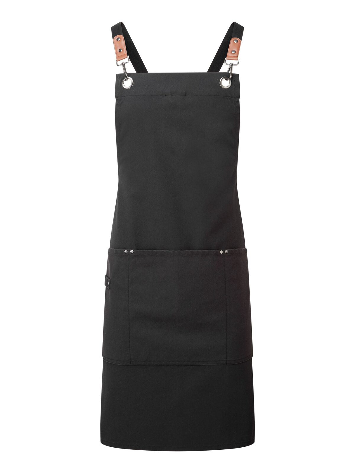 Clip & Clasp' Cross-Back Bib Apron Schürze / Kasack – Premier – Farbe Schwarz – individuell veredelbar