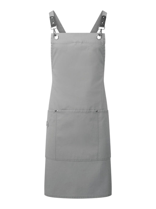 Clip & Clasp' Cross-Back Bib Apron Schürze / Kasack – Premier – Farbe Dunkelgrau – individuell veredelbar