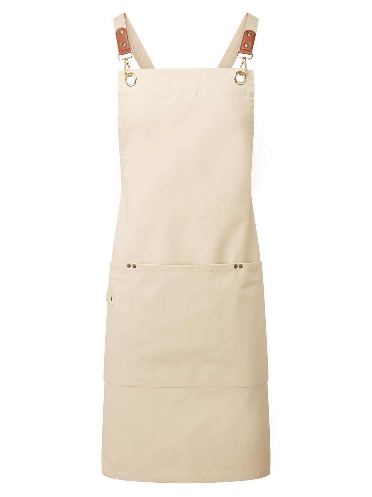 Clip & Clasp' Cross-Back Bib Apron Schürze / Kasack – Premier – Farbe Natur – individuell veredelbar