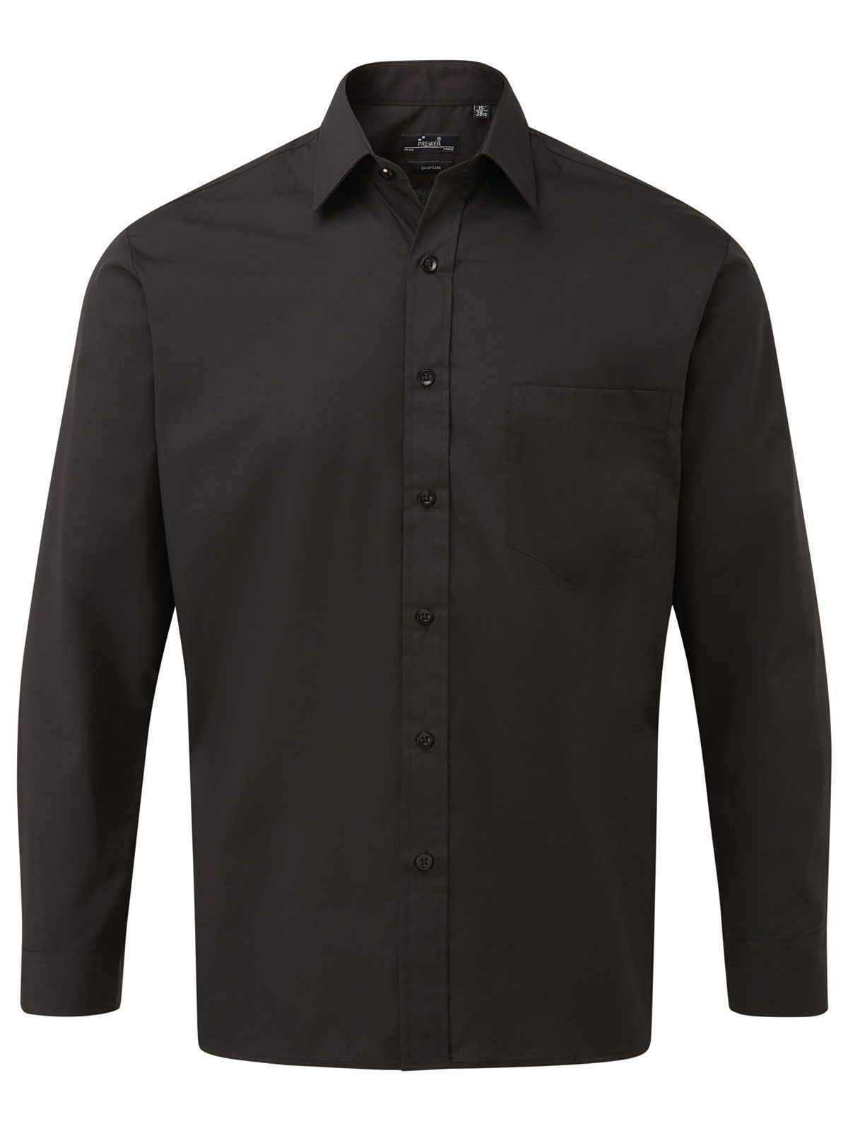 Long Sleeve Poplin Shirt Herren Hemd / Bluse – Premier – Farbe Schwarz – individuell veredelbar