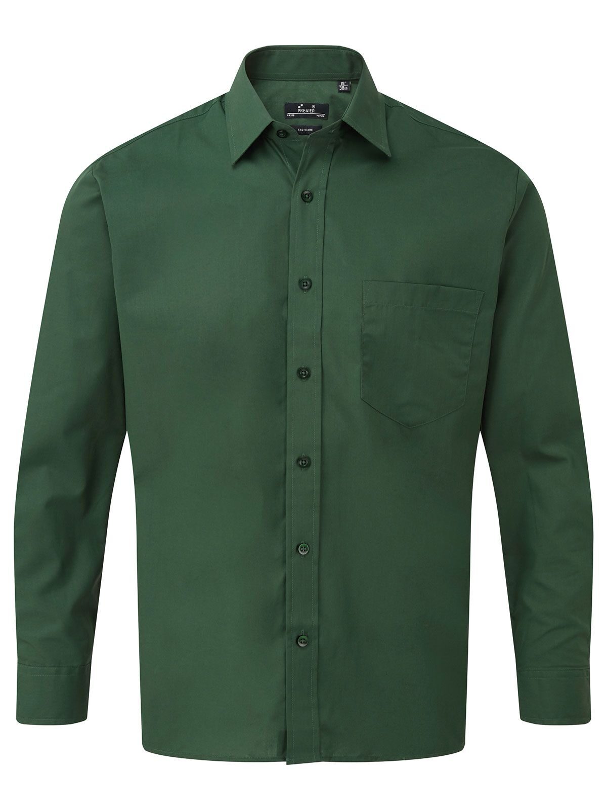 Long Sleeve Poplin Shirt Herren Hemd / Bluse – Premier – Farbe bottle – individuell veredelbar