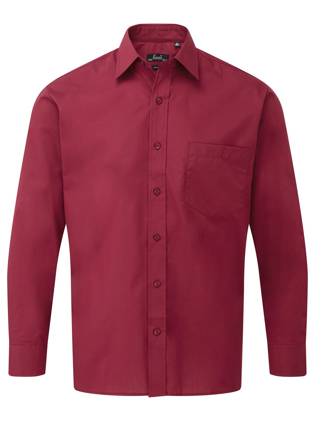 Long Sleeve Poplin Shirt Herren Hemd / Bluse – Premier – Farbe Burgundy – individuell veredelbar