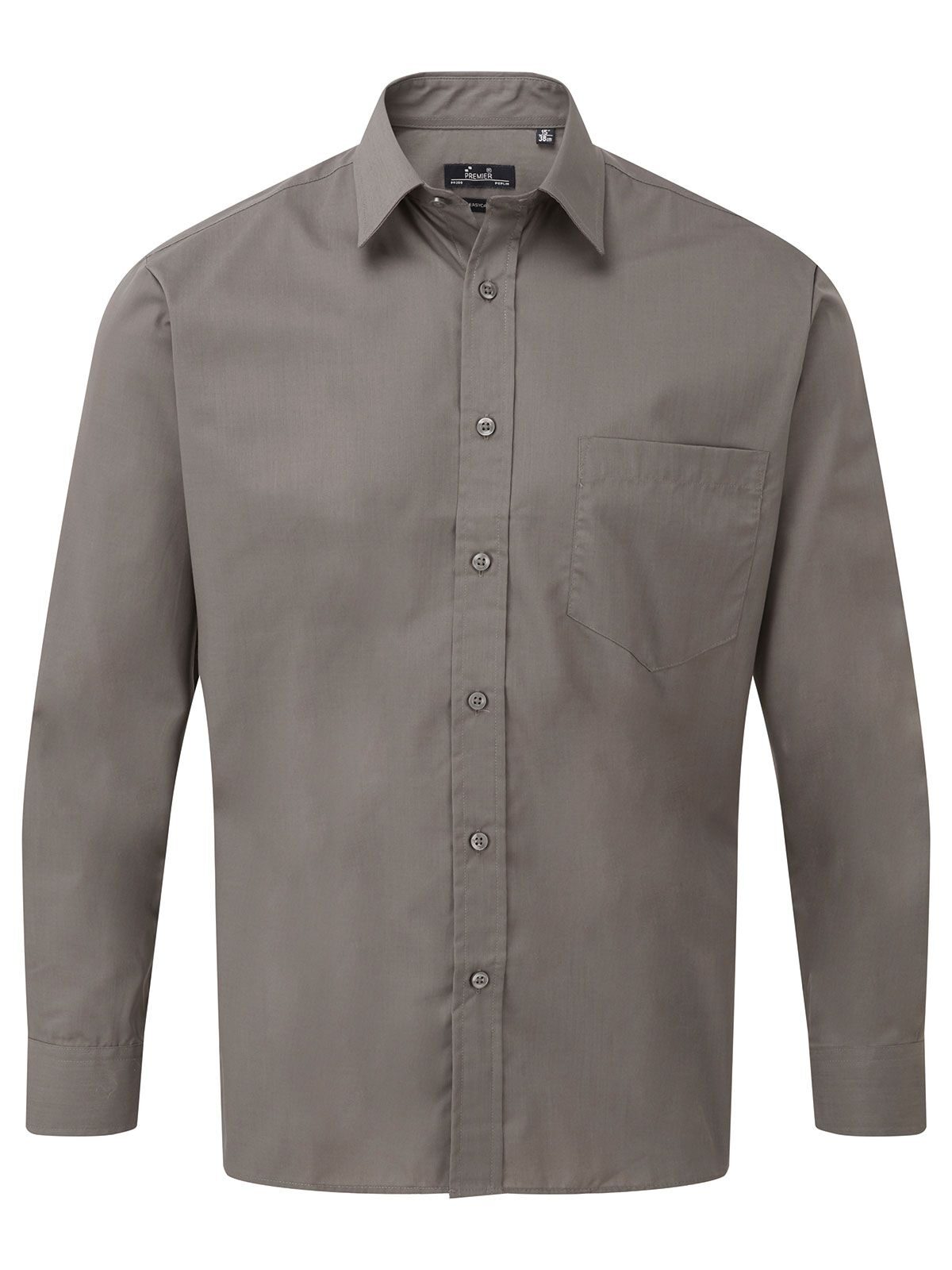 Long Sleeve Poplin Shirt Herren Hemd / Bluse – Premier – Farbe Dunkelgrau – individuell veredelbar