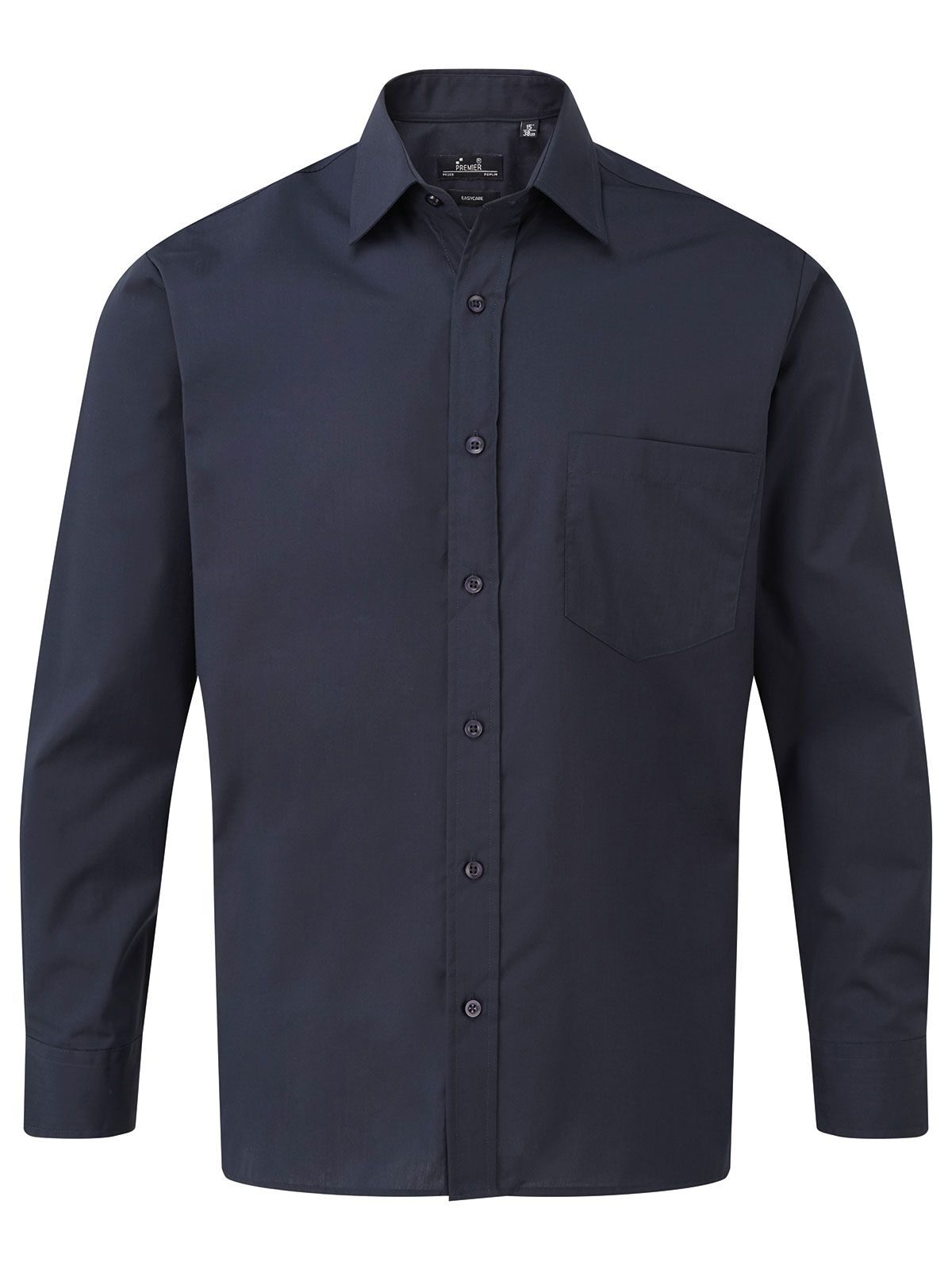 Long Sleeve Poplin Shirt Herren Hemd / Bluse – Premier – Farbe Navy – individuell veredelbar