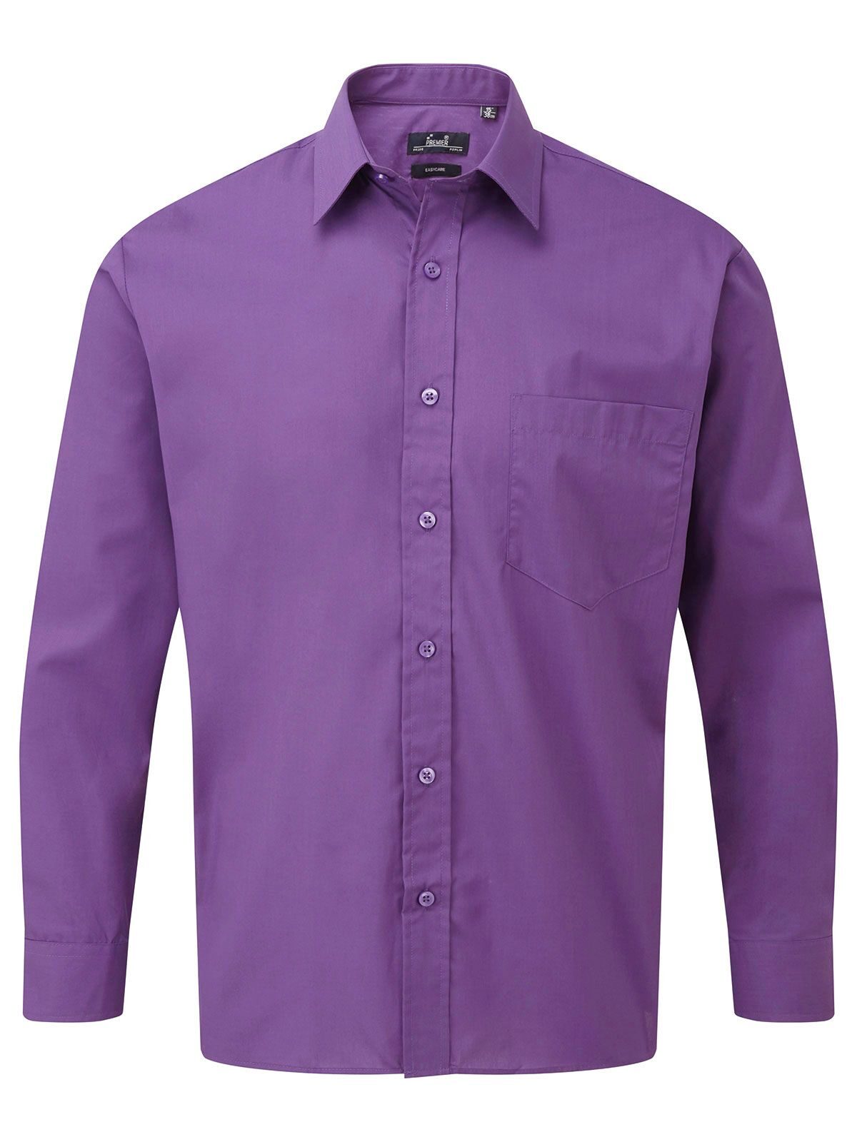 Long Sleeve Poplin Shirt Herren Hemd / Bluse – Premier – Farbe rich violet – individuell veredelbar