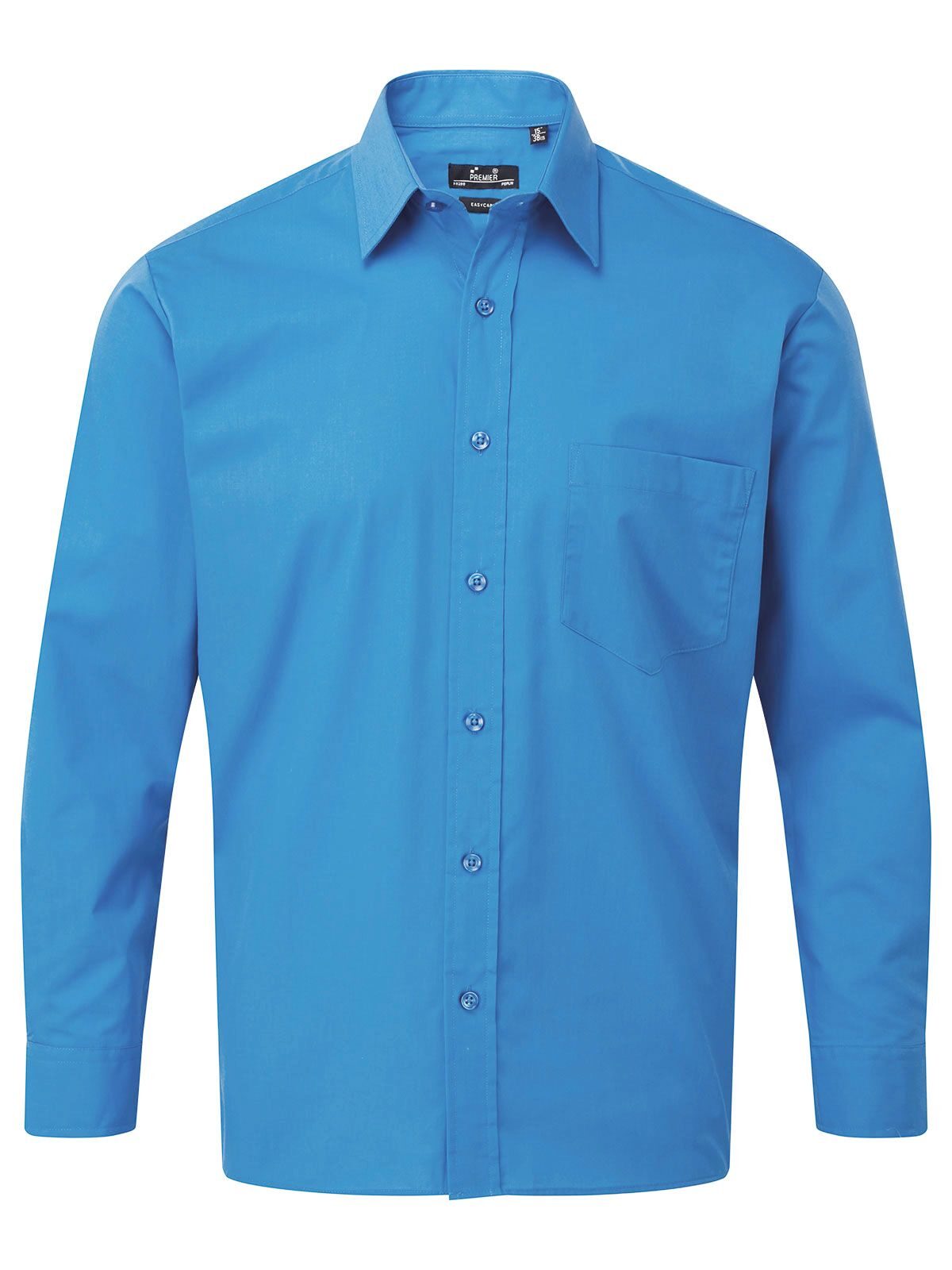 Long Sleeve Poplin Shirt Herren Hemd / Bluse – Premier – Farbe sapphire – individuell veredelbar
