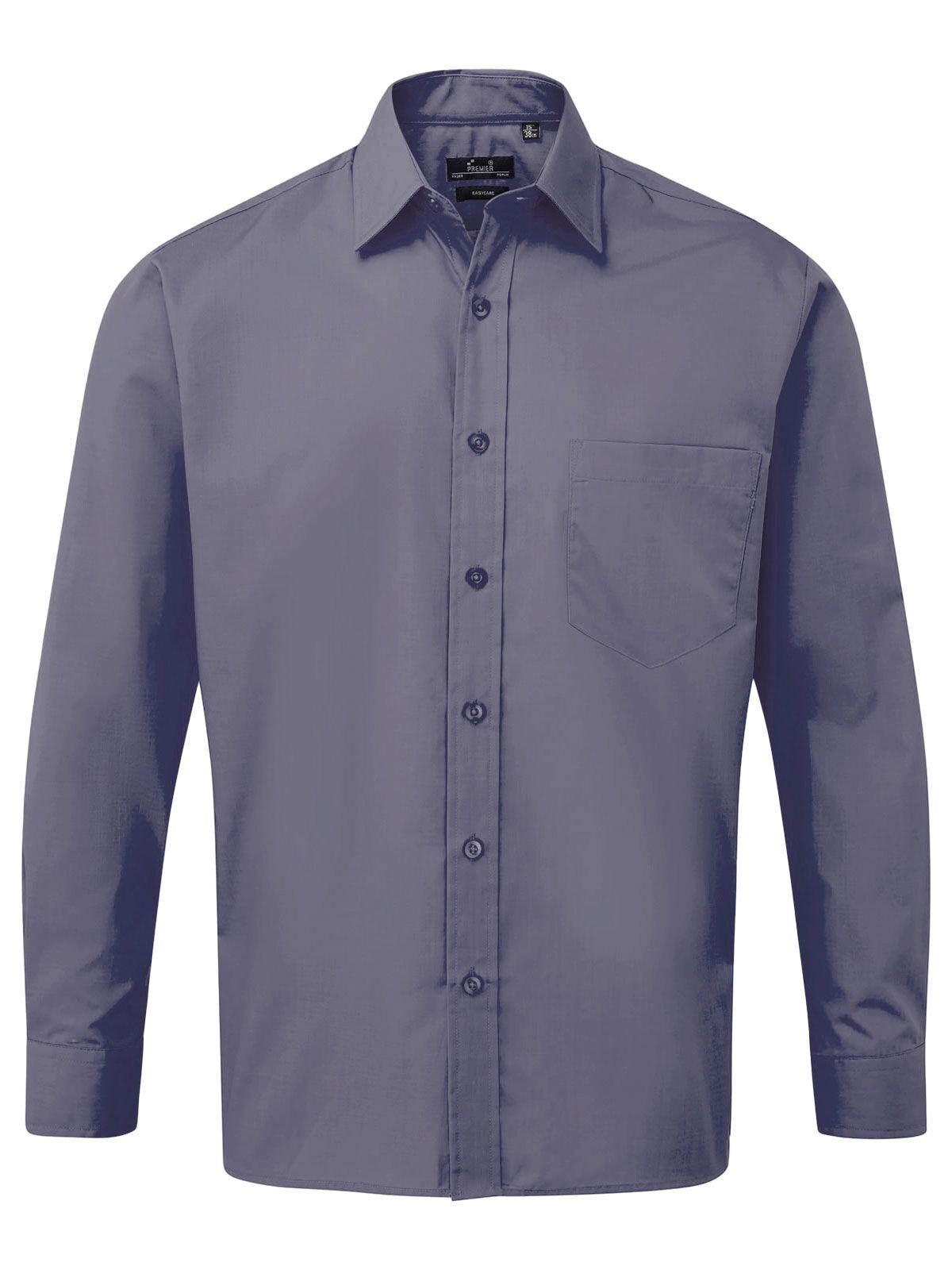 Long Sleeve Poplin Shirt Herren Hemd / Bluse – Premier – Farbe steel – individuell veredelbar