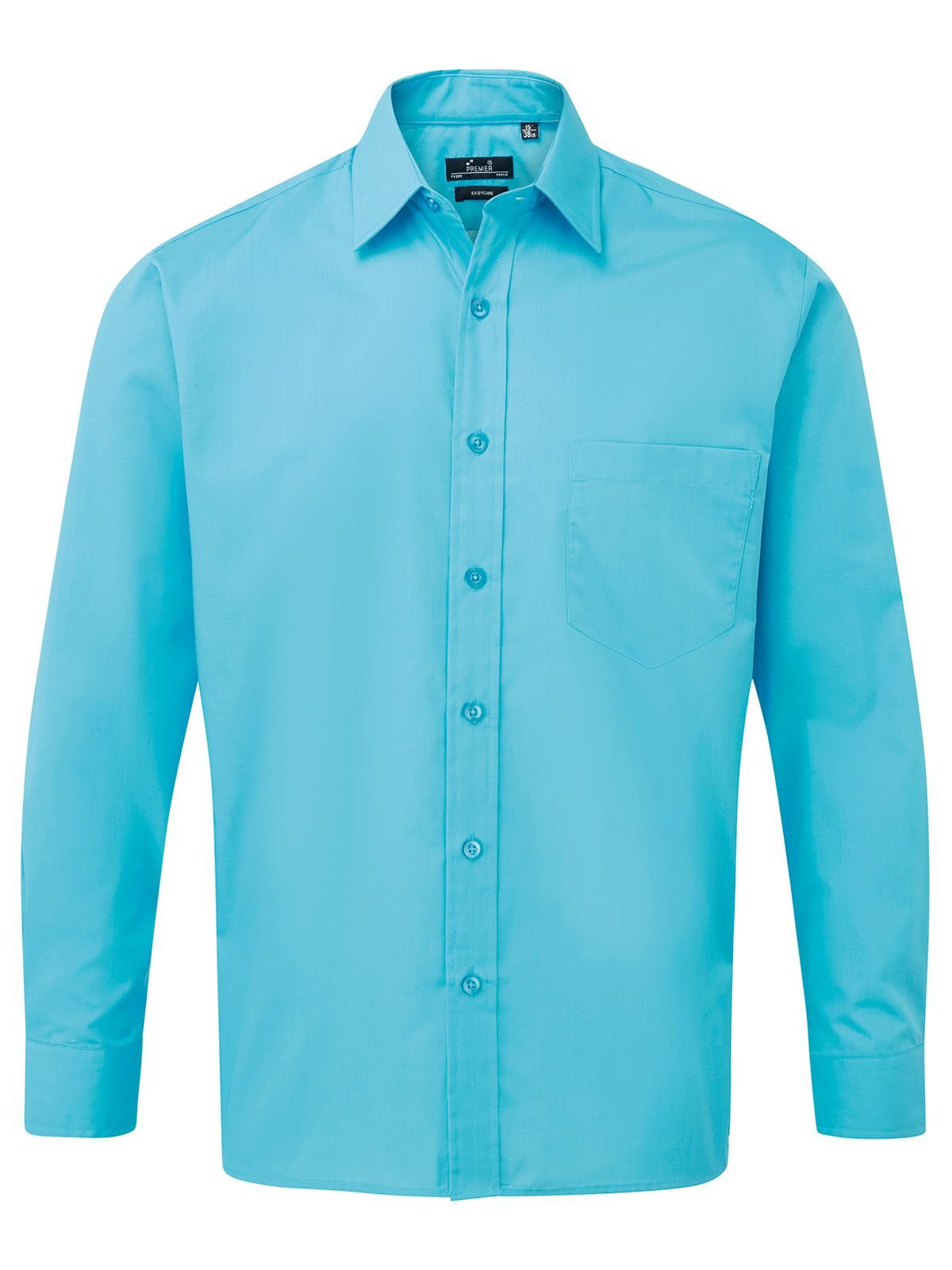 Long Sleeve Poplin Shirt Herren Hemd / Bluse – Premier – Farbe Türkis – individuell veredelbar
