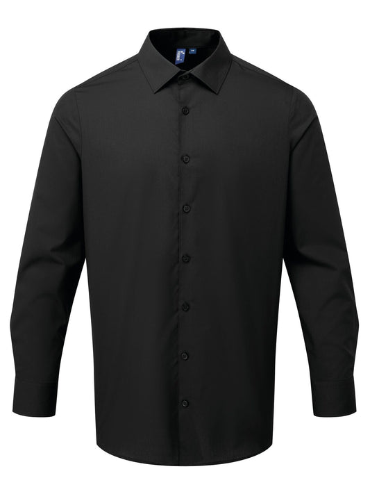 Camicia uomo in popeline 'recyclight' Herren Hemd / Bluse – Premier – Farbe Schwarz – individuell veredelbar